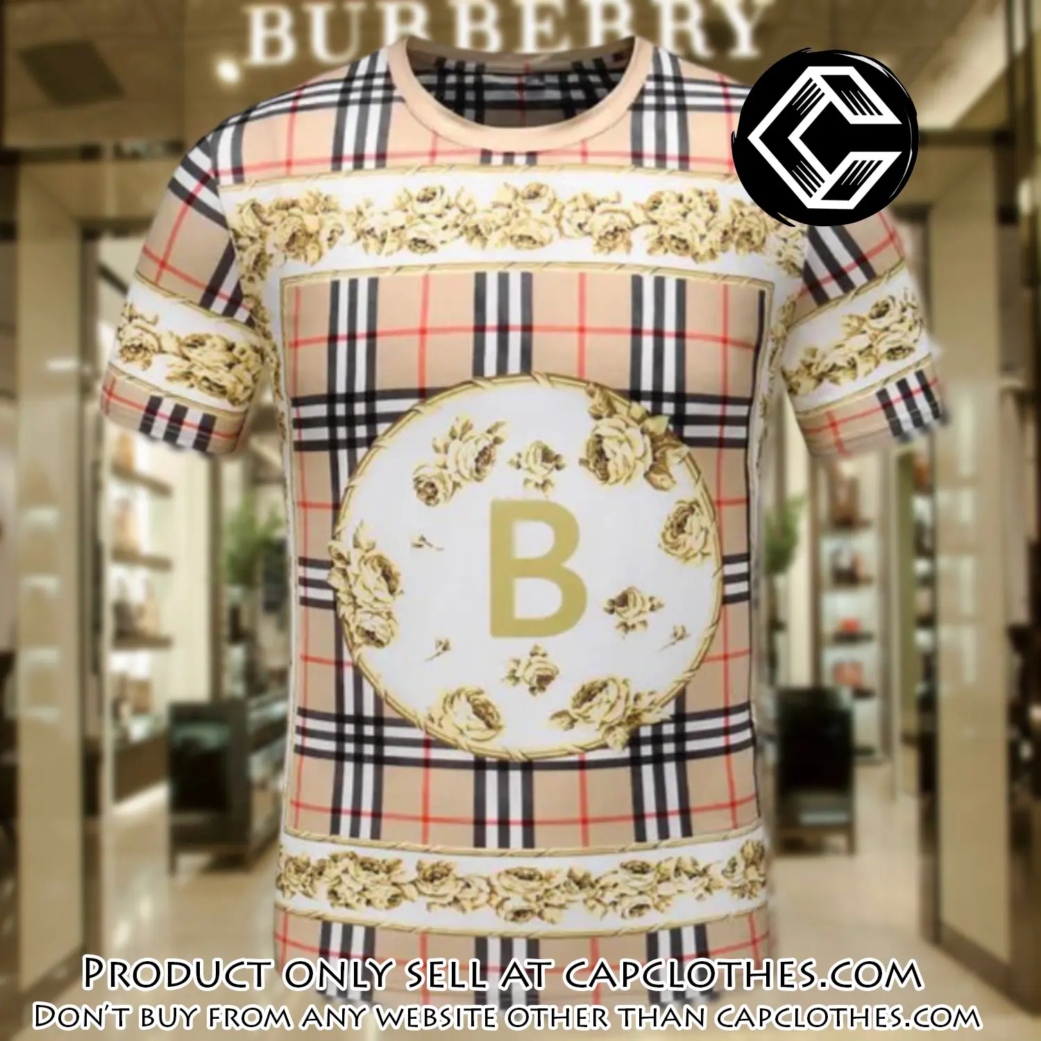 Burberry pattern luxury brand premium unisex tshirt outfit for men women cc5623692